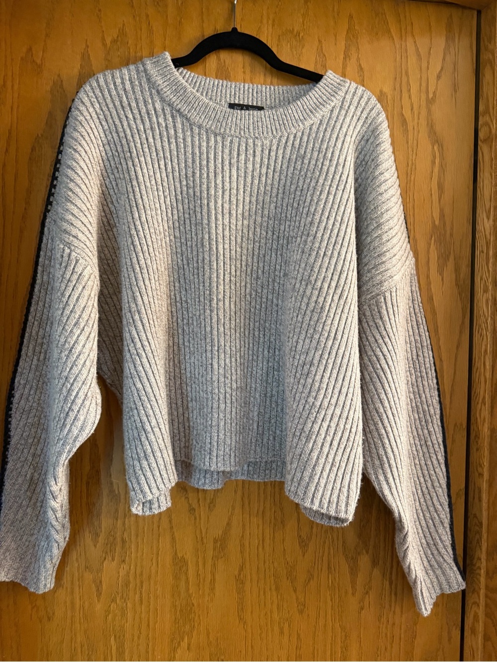 rag & bone Heather Gray Ribbed Crewneck Sweater